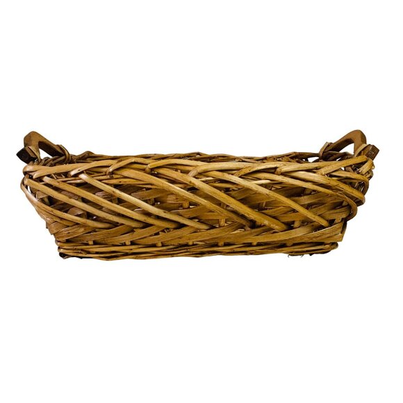 Grapevine Wicker Flower Market Basket Decorative MCM Wooden Handles Farmhouse - Picture 8 of 15